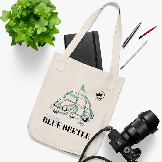 Organic Canvas Tote Bag BLUE BEETLE